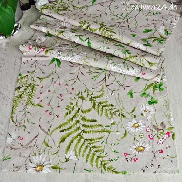 Tischläufer 40x100cm Blumen Farn Landhaus